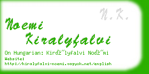 noemi kiralyfalvi business card